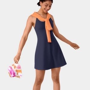 Halara "always in the mood" halter/backless jumper women's size XL in dark blue